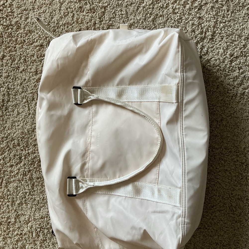 White Duffel Bag with Handles